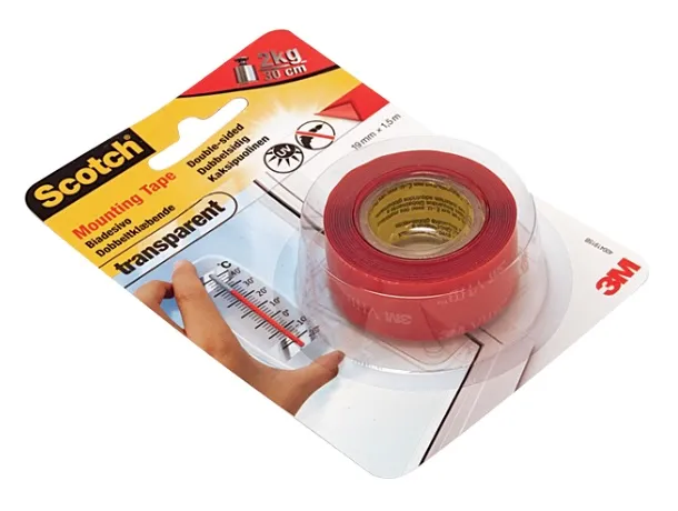 SCOTCH¸ KIRKAS KAKSIPUOLEINEN KIINNITYSTEIPPI 19mmx1,5m ulko/sisä 1,1MM PAKSUUS